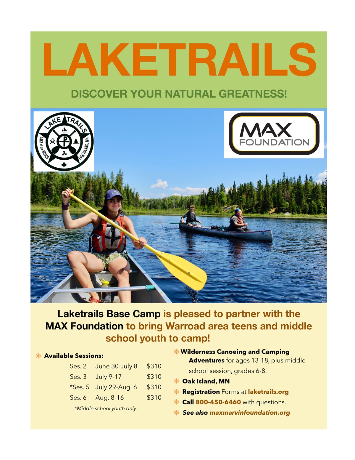 “Campership” fund with Lake Trails Camp